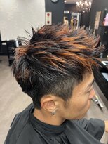 ヘアーサロン リーベ 東久留米店(Hair Salon Liebe)&nbsp;メンズ ハイライト オレンジ
