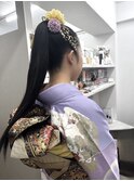 高めポニーの振袖ヘアメイク