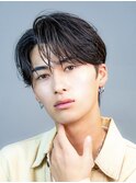 ビジネスメンズショートリクルート七三かき上げヘアツーブロック