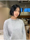 【赤津美奈】ボブレイヤー　前髪あり　ブルーブラック