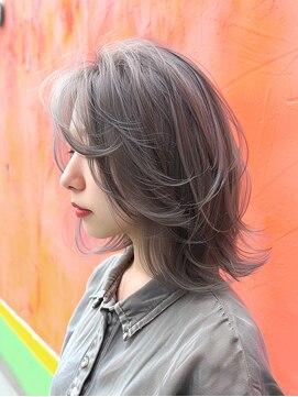 アルトリスト(Altruist Aging×HAIR&SPA) ★ダークアッシュ大人ガーリーボブ着物ミディアムレイヤーカット