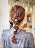 編み込み風アレンジ#ヘアアレンジ#結婚式ヘア#お呼ばれヘア