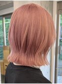渋谷タッセルボブコーラルピンクベージュオレンジブラウンカラー