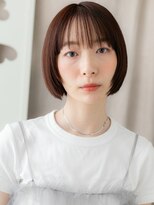 カバーヘア ブリス 大宮西口(COVER HAIR bliss)&nbsp;顎ラインボブ/ミニボブ/チョコレートブラウン/ぱっつん前髪e