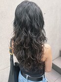 ロング強めスパイラルデジタルパーマウェーブヘアハードパーマ