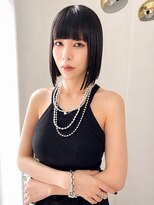 ユラギ フロム ユイマァル 倉敷(YURAGI from YUIMARL)&nbsp;倉敷ボブ20代30代40代黒髪ボブ切りっぱなしボブワイドバング前髪