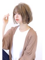 オーロ 宝塚店(ORO)&nbsp;ローライトフォギーベージュ大人かわいいスリークボブ大人ボブ