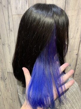 リアクト 池袋(Re:act) ビビットブルーインナーカラー♪【Re:act池袋/池袋西口】