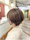 8月斜めバング#グレージュカラーデザインカラーシルキーベージュ