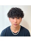 マッシュ+波巻きパーマ