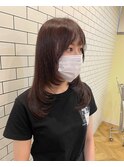 韓国ヘアラベンダーブラウンレイヤーカット難波