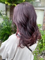 ナカオコアフュール(NAKAO COIFFURE)&nbsp;ラベンダー　インナーカラー　レッド系　ハイトーン　セミロング