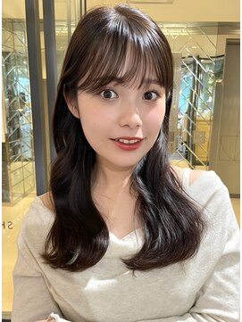 トリコ ショップアンドヘアサロン(tricot shop hair salon) ゆるっと大きめカール  キレイめBrown◎  ワイドバング