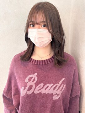 アース コアフュールボーテ 長野駅前店(EARTH coiffure beaute) ミルクティーベージュ_グレージュ_ケアブリーチ_透明感カラー
