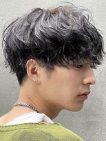 シャドウパーマ毛流れヘアセンターパートニュアンスパーマ原宿