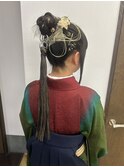 ヘアセット エクステリング 卒業式ヘア