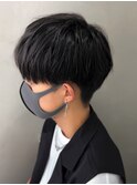 黒髪マッシュナチュラルマッシュメンズヘア韓国ツーブロック
