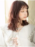 チェリーレッド大人可愛い波巻き毛先パーマA0北浦和20代30代