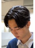 MEN’S HAIR/曲がる縮毛矯正/刈り上げセンターパート/円町