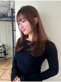 顔周りレイヤーカット／耳掛け◎／ワンカール