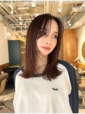 顔周りレイヤーカットくびれヘアミルクティーベージュカラー韓国
