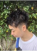 波巻きツイストスパイラル/刈り上げセンターパート/北習志野