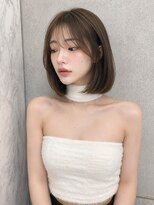 シー バイ ロンド 新宿(Sea by Lond)&nbsp;ワンホンレイヤ ー×ダークブルー[デジタルパーマ/ボブ/韓国]