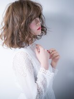 カバーヘア イヴ 戸頭店(COVER HAIR EVE)&nbsp;斜めバングｘ外国人風カールの小顔大人ボブw戸頭20代30代40代