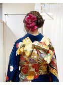 成人式アップアレンジ【ヘアアレンジ　着付け/立川/立川/立川】