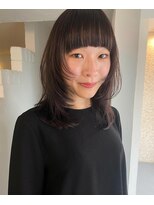 ロングレイヤーミディ　ラベンダーグレージュカラー