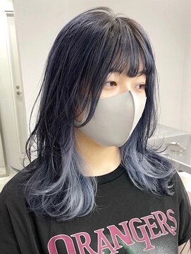 ウィコ 新宿(WICO) ブルーインナーカラー☆ケアブリーチ/ペールベージュ[新宿駅]