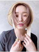 シャープレイヤーボブ_チェリーブラウンフェミニンロング_8680