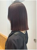 ロブピンク_斜めバンググレージュカラー_ba417151
