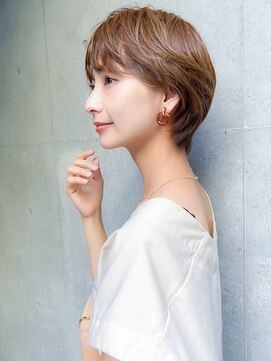 オーブ ヘアー コア 銀座店(AUBE HAIR core) 小顔マッシュショート/20代30代40代/透け感ベージュ