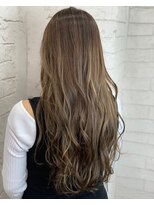 アジールヘア 所沢プロペ通り店(agir hair)&nbsp;ミルクティーベージュロングレイヤーカットデザインカラー夏所沢