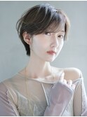 前髪フレンチカジュアルカーキベージュグレージュカラー_F0138
