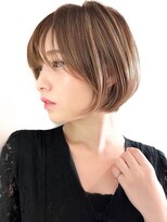 ハイライトバレイヤージュダブルカラーショートカット30代40代