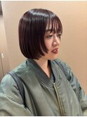 ボブ、レイヤー、ワインレッドカラー【PiNo 井上】