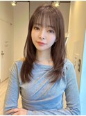 ハイレイヤー ミディアムヘア  マットブラウン