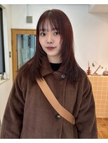 ネルケ 立川(nelke)&nbsp;ザクザクレイヤー/ストレートヘア/ボルドーカラー