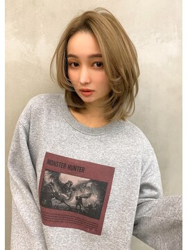 ロゼ 枚方(Rose) 【ROSE】レイヤーカット_ブリーチ_センターパート