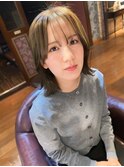 くびれヘアで可愛い韓国ヘア外はねボブ