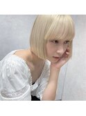 ホワイトベージュボブ
