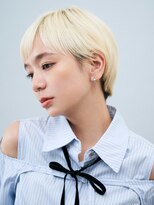 ヘアサロンガリカアオヤマ(hair salon Gallica aoyama)&nbsp;前髪あり似合わせハイトーンショートヘアホワイトベージュカラー