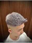 シルバーカラー　スキンフェード　メンズショート　池袋