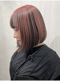 【miku/デザイン】アンブレラカラー/ピンクベージュ/ボブ