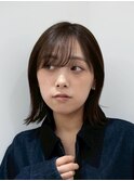 20代30代ミニボブ前髪あり前髪なし顔周りレイヤーカットオリーブ