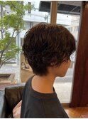 ハンサムショート／ゆるふわパーマ