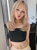 ユーフォリア 新宿店(Euphoria)&nbsp;大人可愛いふんわりカールミストバング外国人風カラーブリーチ