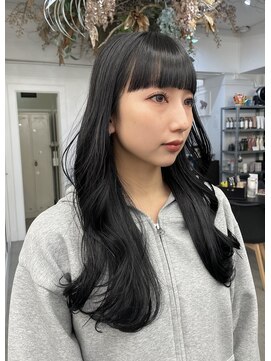 ミンナノポリシー(MIN NANO//POLICY) 艶髪ブラック｜透明感ダークロング